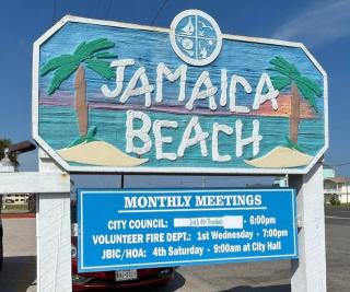 Jamaica Beach Meeting Sign